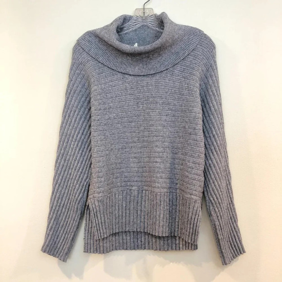 Moth Sweaters - MOTH Anthropologie Knit Cowl Neck Ribbed Grey Sweater Women's XS